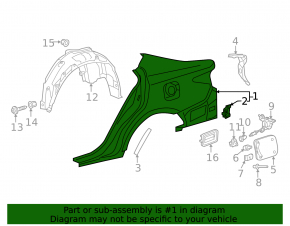 Rear left wing Lexus ES300h ES350 13-18