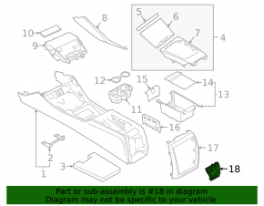 BMW 3 G20 19-25 center console air vent, black, without cigarette lighter