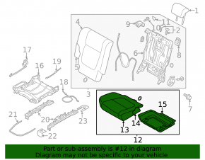 Passenger seat Mitsubishi Outlander 14-15 prerest, without airbag, cloth black