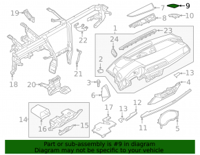 Left front panel trim for speakers for Audi Q5 80A 18-24 black, 2 parts