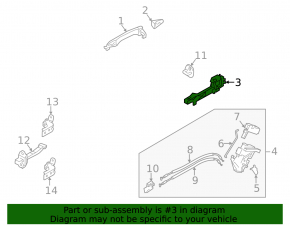 Front left door handle mechanism Kia Forte 4d 14-18