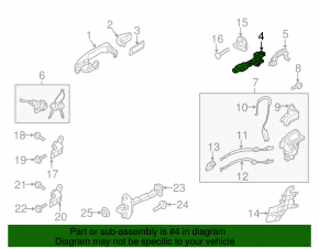 Front left door handle mechanism Kia Soul 14-19