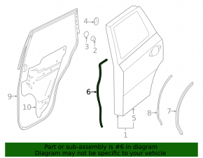 Door seal rear right Infiniti JX35 QX60 13- front
