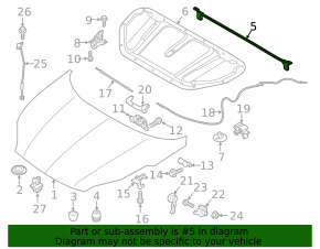 Kia Sportage 17-22 hood seal on the windshield wiper grille