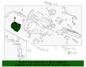 Motor fan rear heater Toyota Highlander 20-
