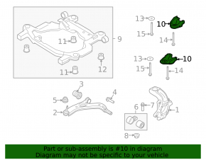 Subframe mug rear left Ford Flex 09-19