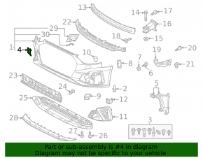 Audi A4 B9 20-25 Front Bumper Tow Hook Cap