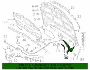 Hood hinge left Audi A5 F5 17-