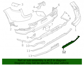 Lower right rear bumper trim for Porsche Cayenne 19-26, towbar-mounted, Base