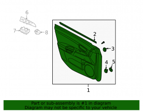 Front right black door panel for Mazda3 2003-2009