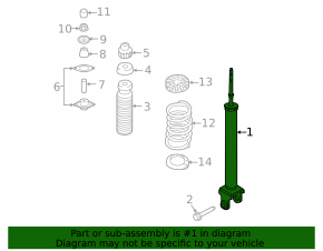Shock absorber rear left Nissan Maxima A36 16-