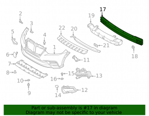 Front bumper reinforcement for Nissan Kicks 2018-2019 pre-restored
