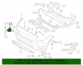 Left brake cooling duct for Jaguar E-Pace 18-20