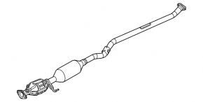 Exhaust line middle section with catalytic converter Mazda 6 18-21 2.5 for deactivating cylinders