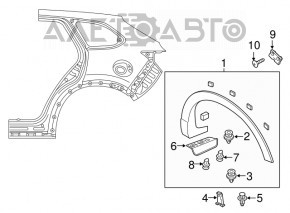 Rear left wing arch trim Mazda CX-9 16- structure