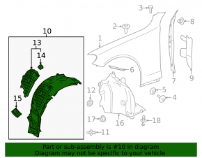 Front right fender liner for Mercedes W213 E 17-23