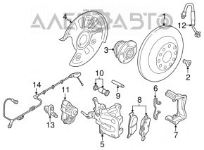 Rear left hub VW Atlas 18- FWD rusty