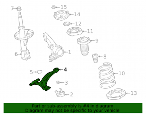 Lower control arm, front left, Lexus RX300 98-03