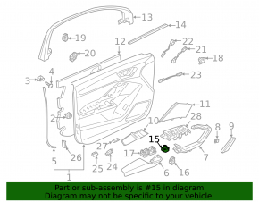 Front left mirror control for Audi Q3 83A 19-25, black with chrome