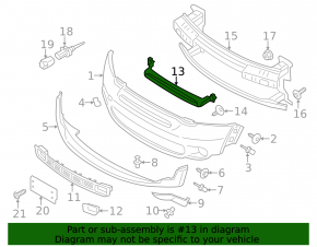 Front bumper bracket central Mini Cooper Countryman R60 11-16 S model, JCW pkg