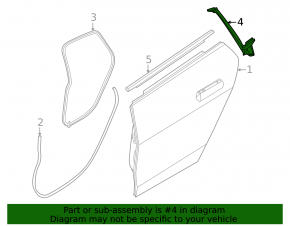 Rear left door glass seal BMW i4 22-26