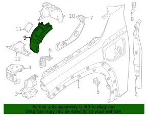 Front right fender liner for BMW XM G09 23-26