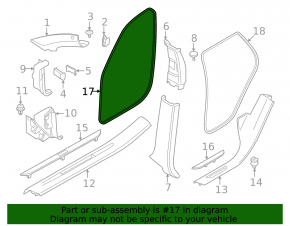 Door seal front left BMW X5 F15 14-18