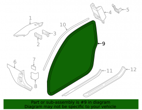 Front left door seal for BMW 335i e92 07-13
