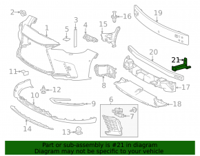 Left front bumper lower reinforcement fang for Lexus RX 23-26 Japan built