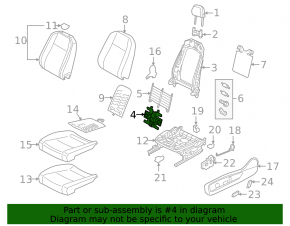 Lumbar support for the passenger seat of the VW Tiguan 18-24