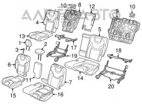 Rear row of seats 2 row Jeep Cherokee KL 14-18 leather black