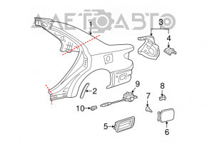 Quarter wing rear right Lexus ES300 ES330 silver
