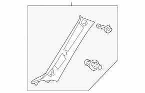 Front pillar trim upper left Lexus CT200h 11-17 gray
