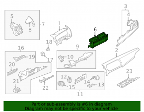 Nissan Rogue 21-24 central dashboard air vent with hazard warning button