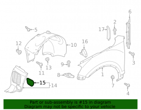 Front right fender liner hatch VW Touareg 11-17