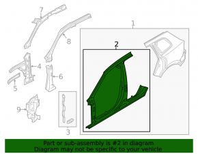 Body pillar central left VW Touareg 11-17