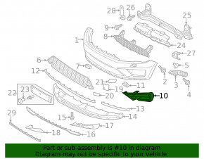 Front bumper grille left VW Touareg 15-17 black structure