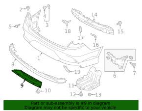 Rear bumper protection Hyundai Sonata 18-19 hybrid