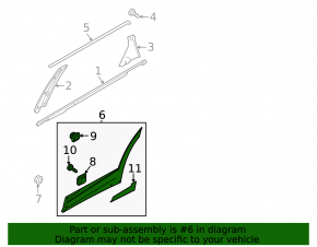 Lower rear left door trim for Kia Sportage 23-26, structure with gray molding