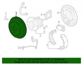 Brake drum rear left Chevrolet Trax 15-22 FWD 230mm