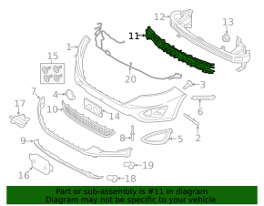 Front Bumper Absorber Ford Edge 15-18 prerest