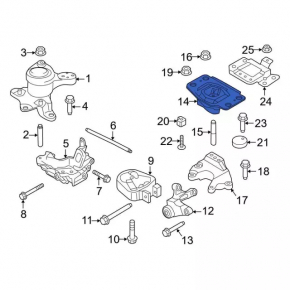 Engine mount left Ford Fusion mk5 13-20 1.5T, 1.6T, 2.0T, 2.5