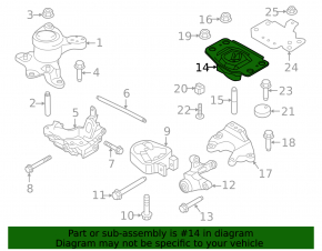 Engine mount left Ford Fusion mk5 13-20 1.5T, 1.6T, 2.0T, 2.5