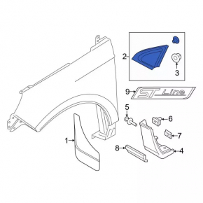 Lower front left wing trim Ford Edge 19- structure, sand
