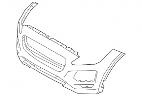 Bare front bumper for Jaguar E-Pace 18-20 pre-restyling