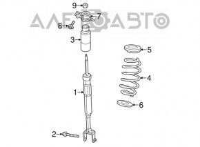 Shock absorber support rear right Dodge Dart 13-16