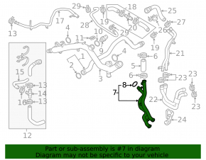 Cooling system hose for Audi Q7 4L 10-15 double plastic