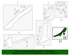 Chevrolet Volt 16 rear right door sill plate - black