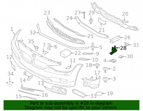 Front bumper support bracket left BMW 3 F30 12-18