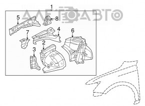 Front right quarter panel for Lexus CT200h 11-17